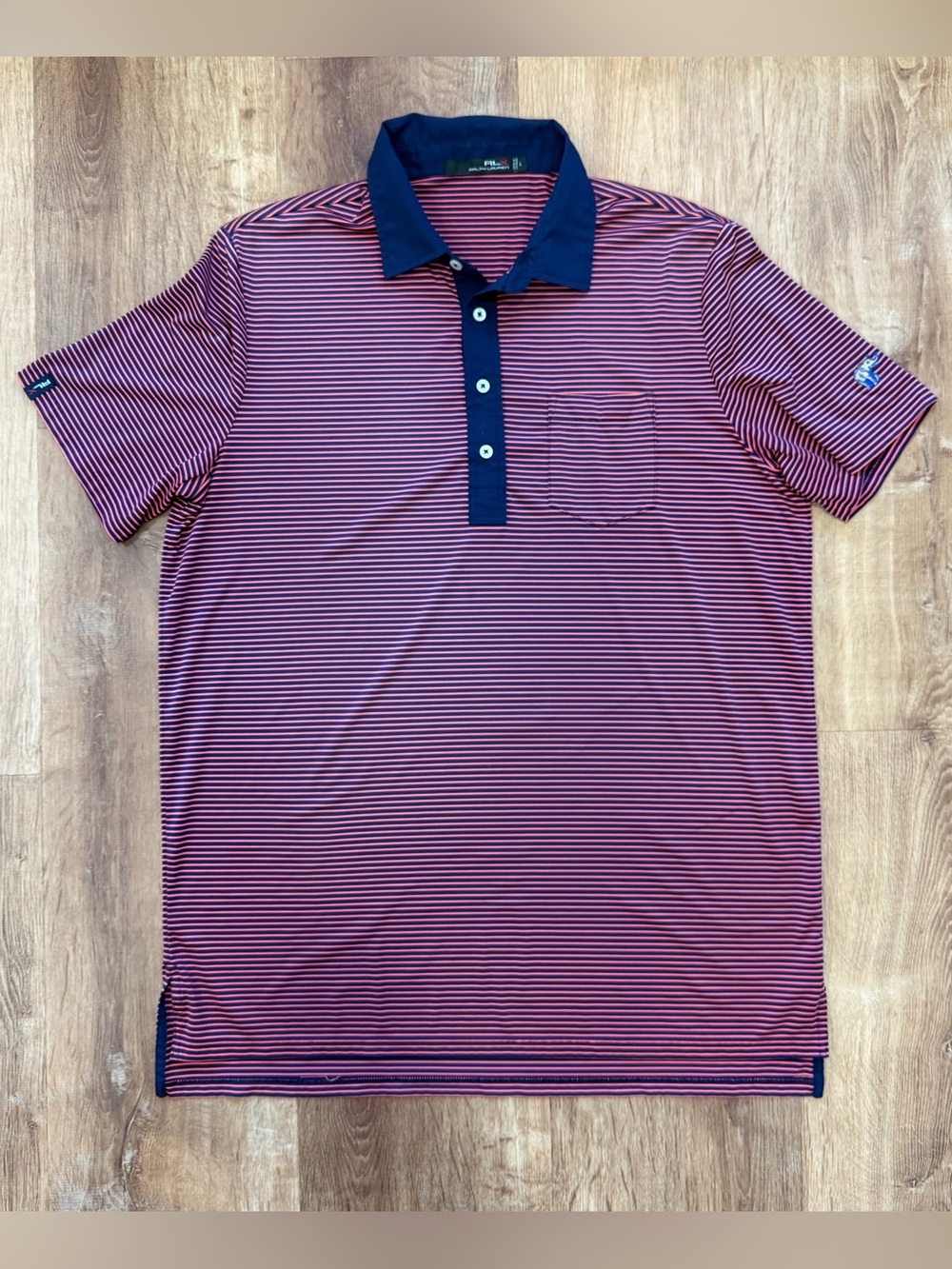 RLX Ralph Lauren Union League Golf Polo Shirt Mens L Torresdale Elephant Logo